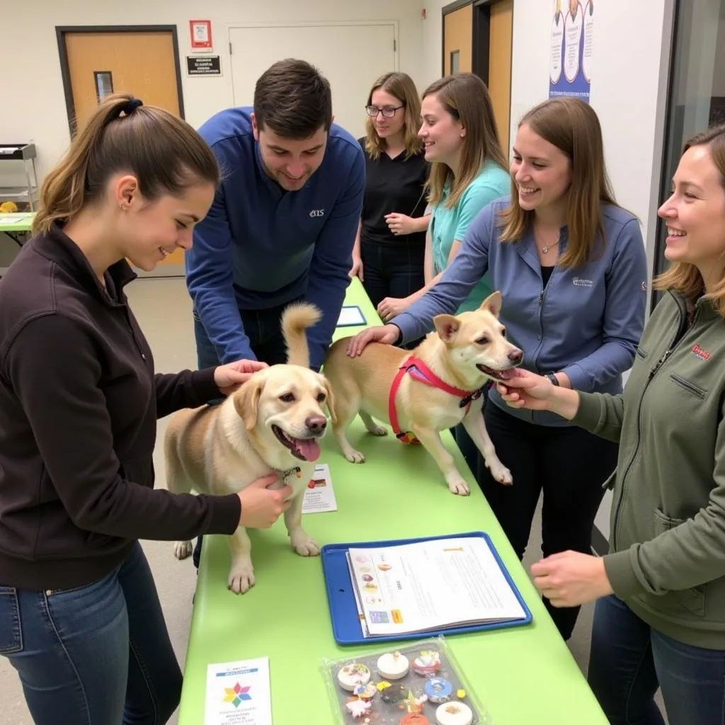 Adoptable animals at a PIHS adoption event