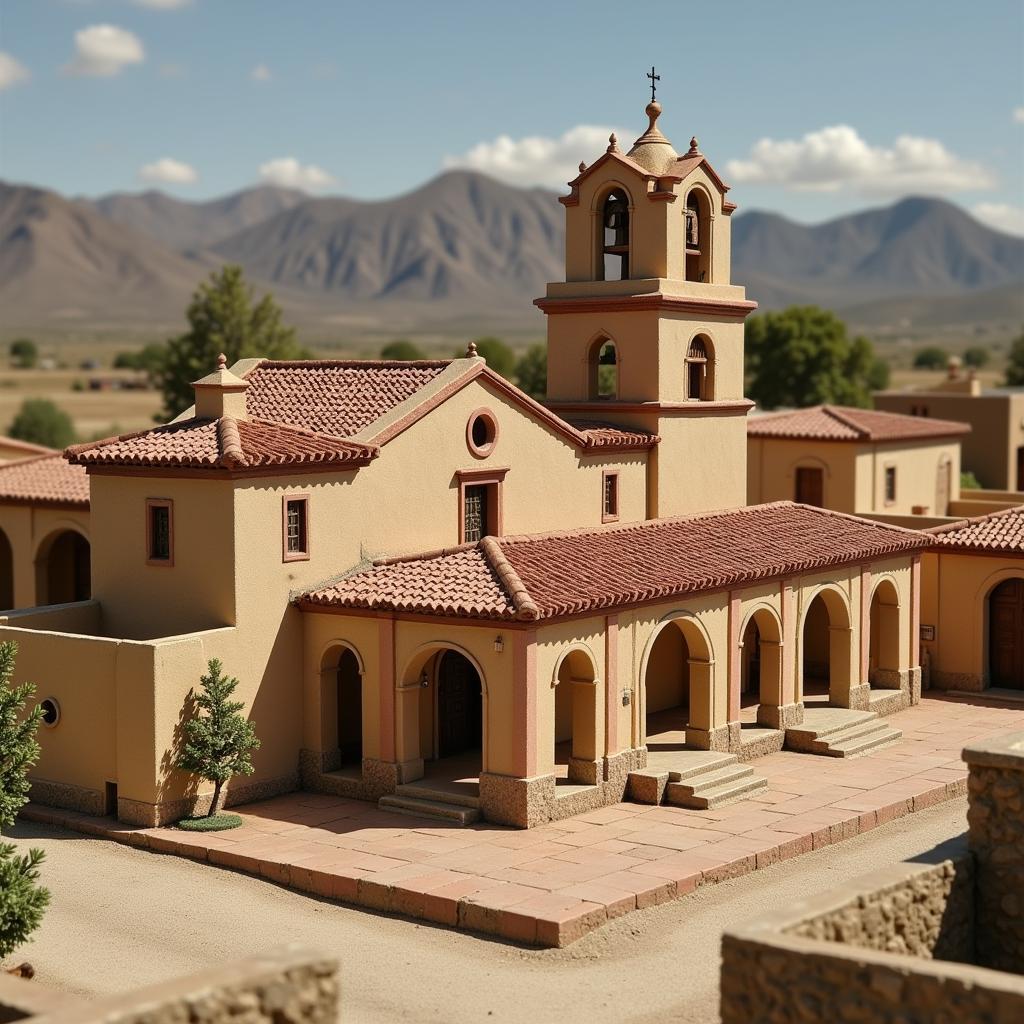 Scale Model of a Spanish Mission at the Pimeria Alta Museum