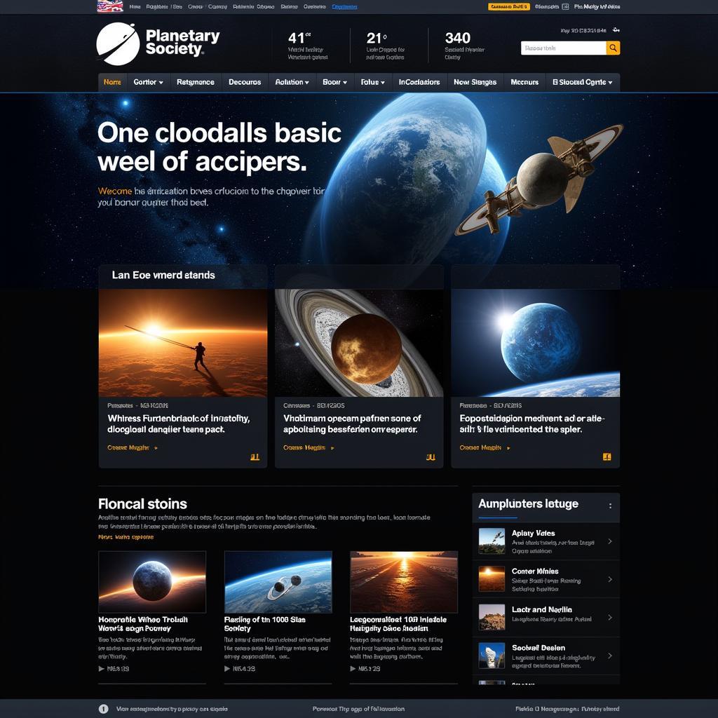 Planetary Society website homepage screenshot