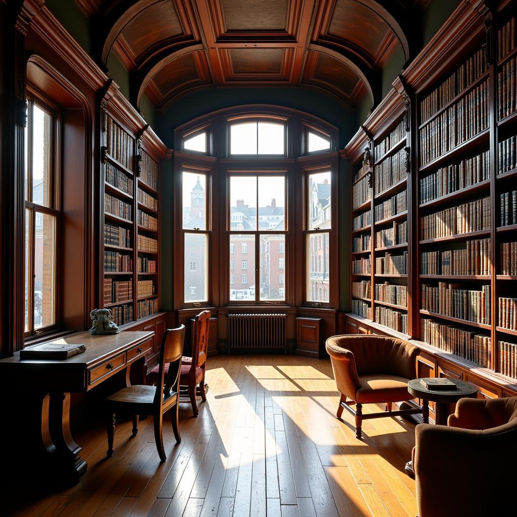 Poe Society library with rare books