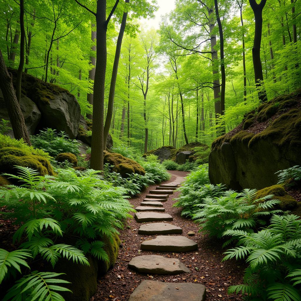  Hiking Trail Through Poland Spring Forest 