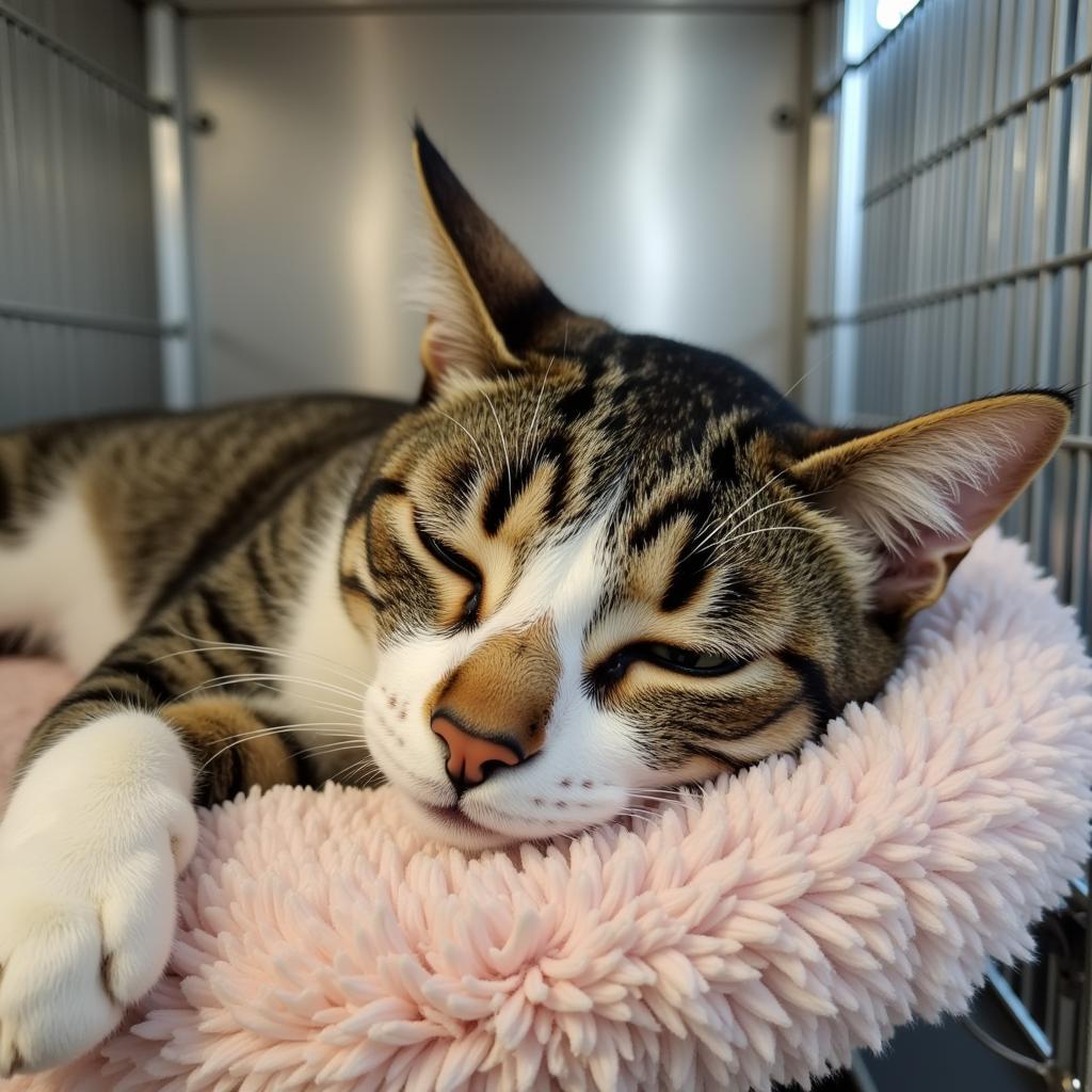 A cat awaits adoption at the Port St. Lucie Humane Society