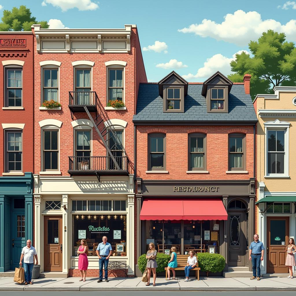 A bustling street scene in Boston's North End today