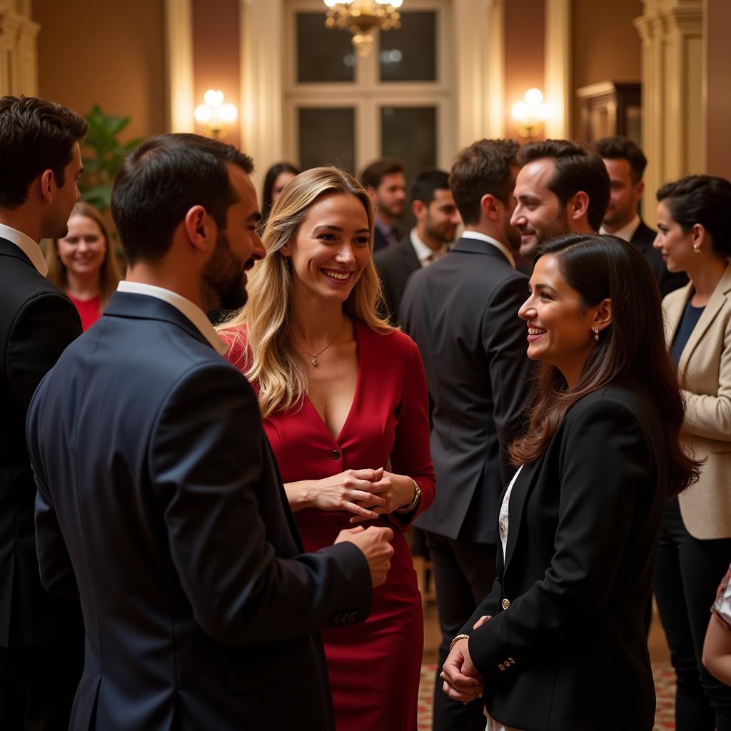 People gathering in a private event