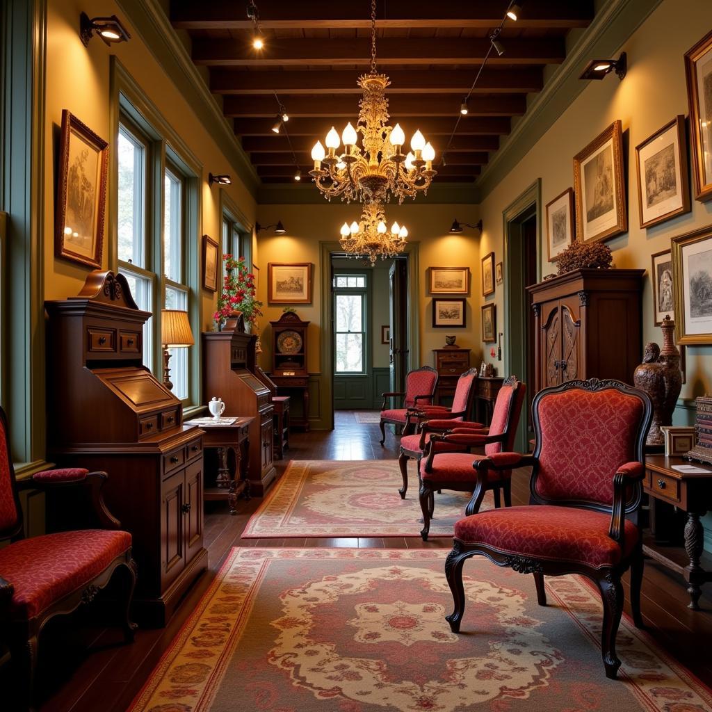 Antique furniture on display at the Putnam County Historical Society