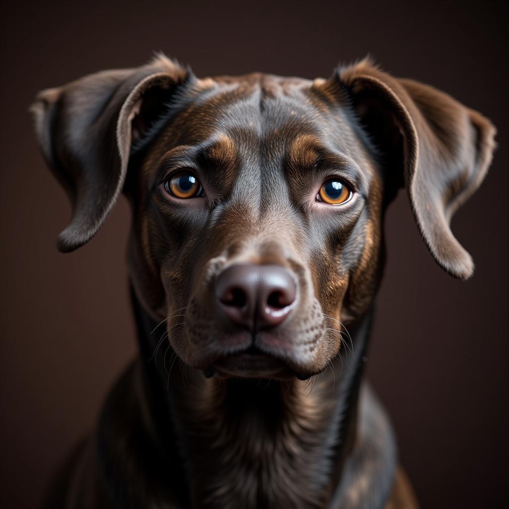 A portrait of a hopeful dog at the Connecticut Humane Society Quaker Hill