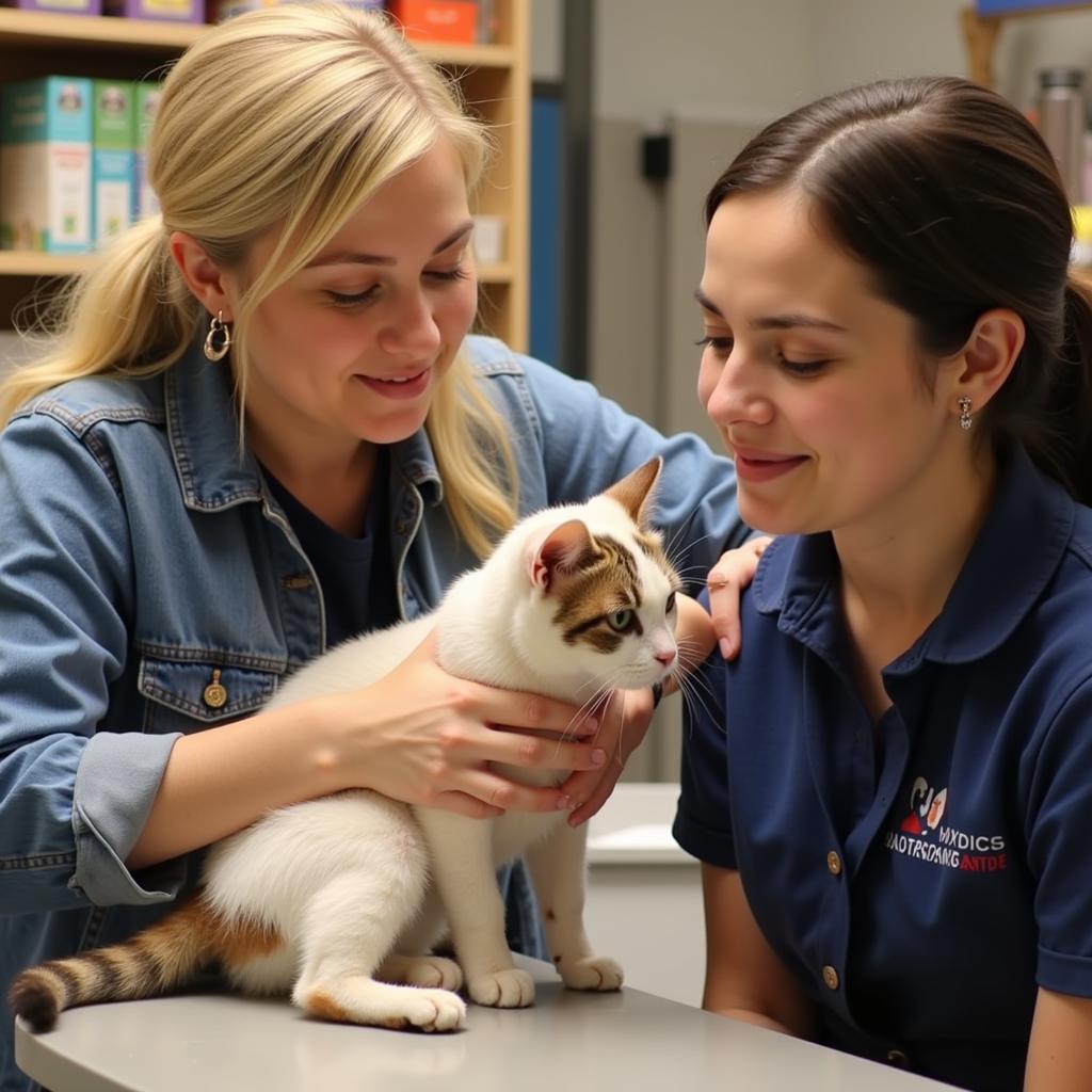 Volunteers caring for cats at Raleigh County Humane Society