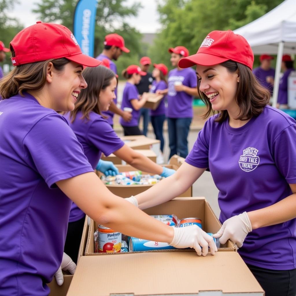 Red Hat Society Members Volunteering in their Community