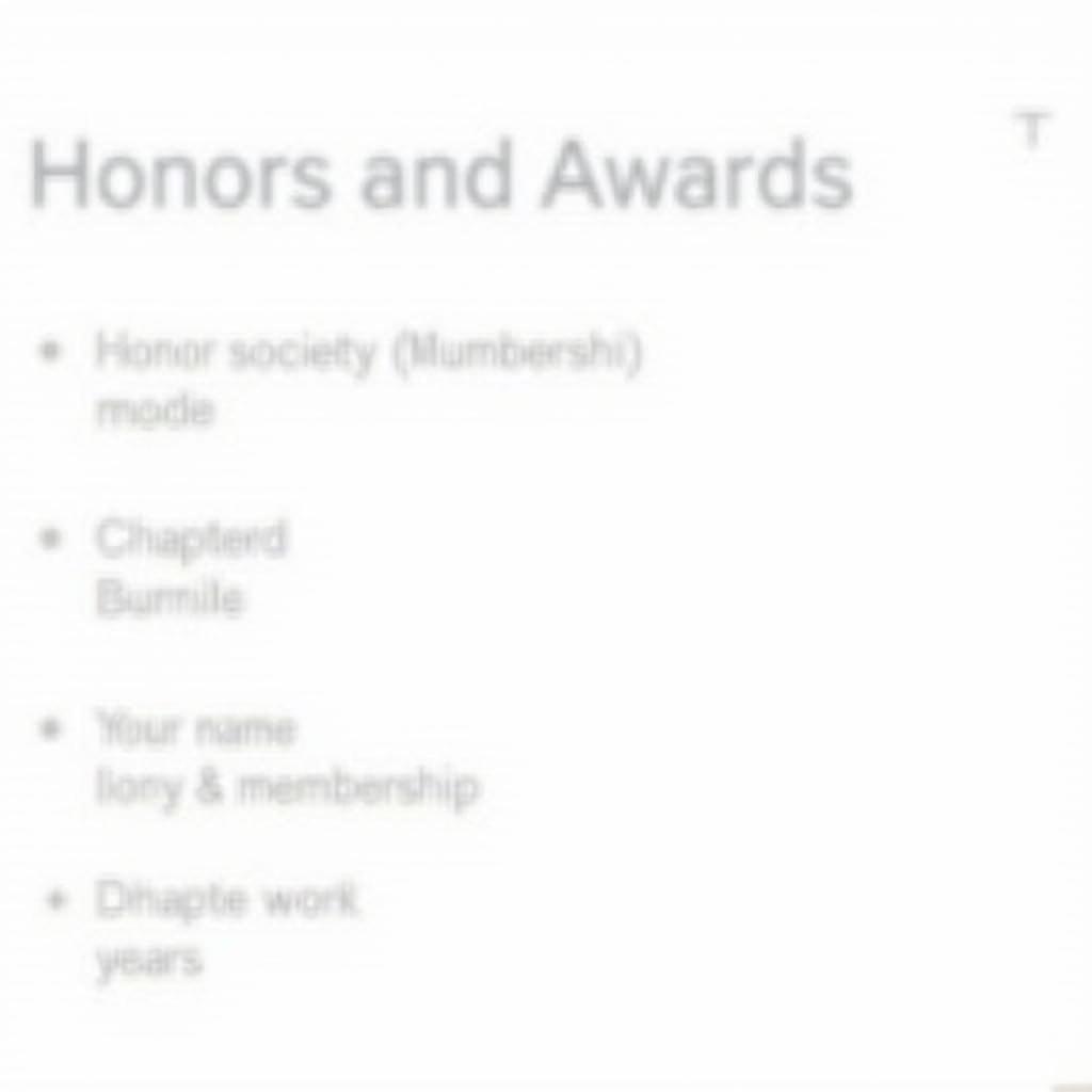 Example of how to list honor society on resume