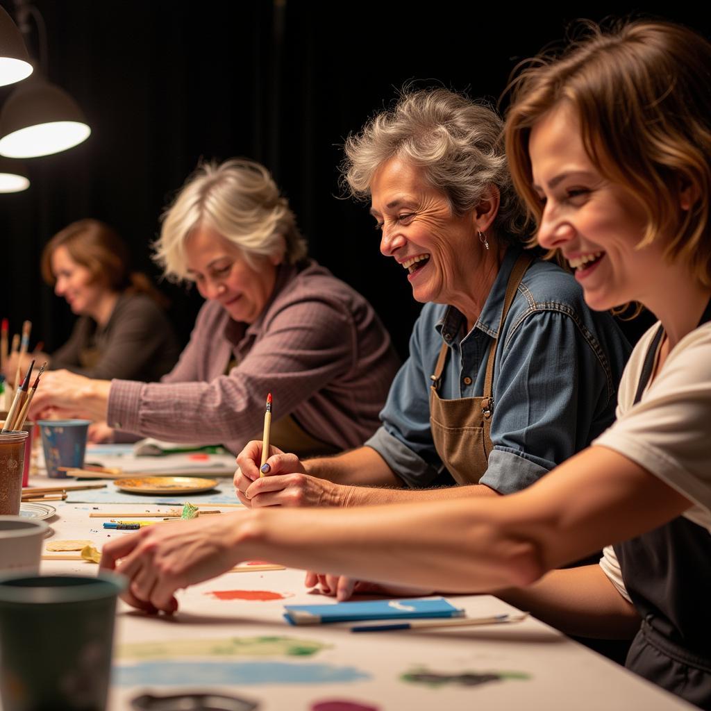 Rhinebeck Theater Society volunteers working behind the scenes