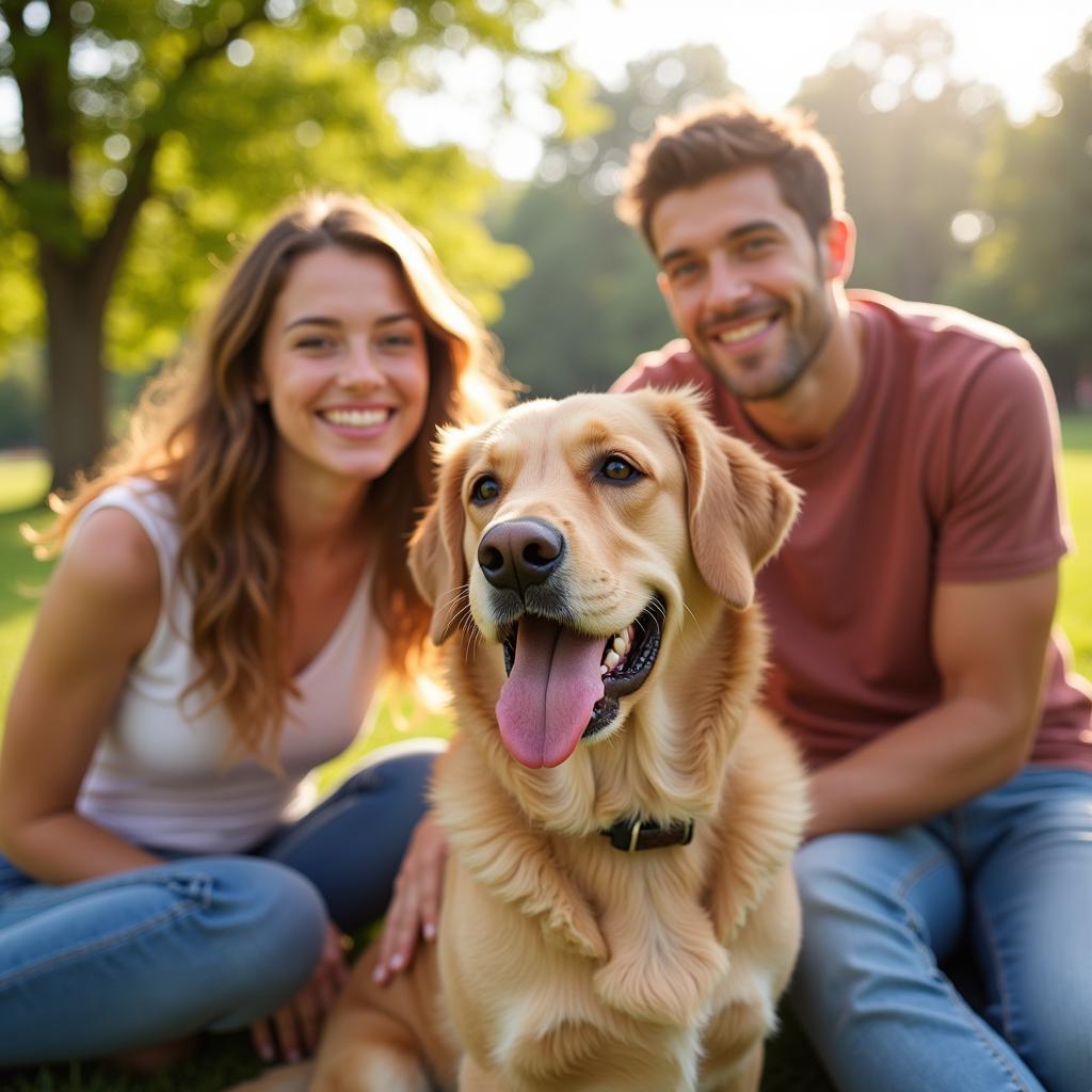 Happy Family with Adopted Dog from Ridgely Humane Society