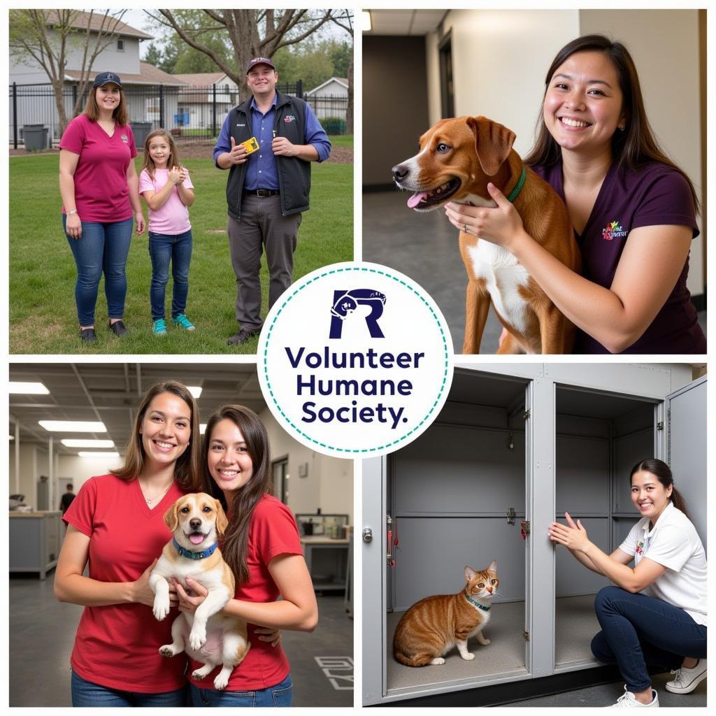 Volunteers interacting with animals at Rio Rancho Humane Society