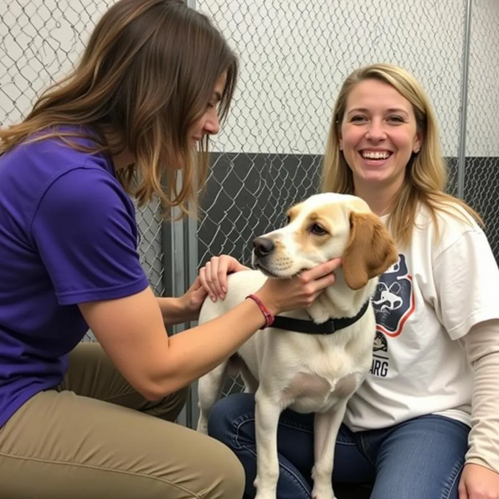 Meeting a potential adoptee at the Rolla MO Humane Society