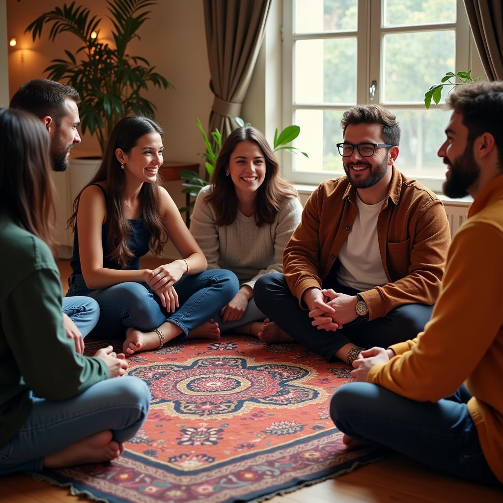 Sharing Stories Around a Rug