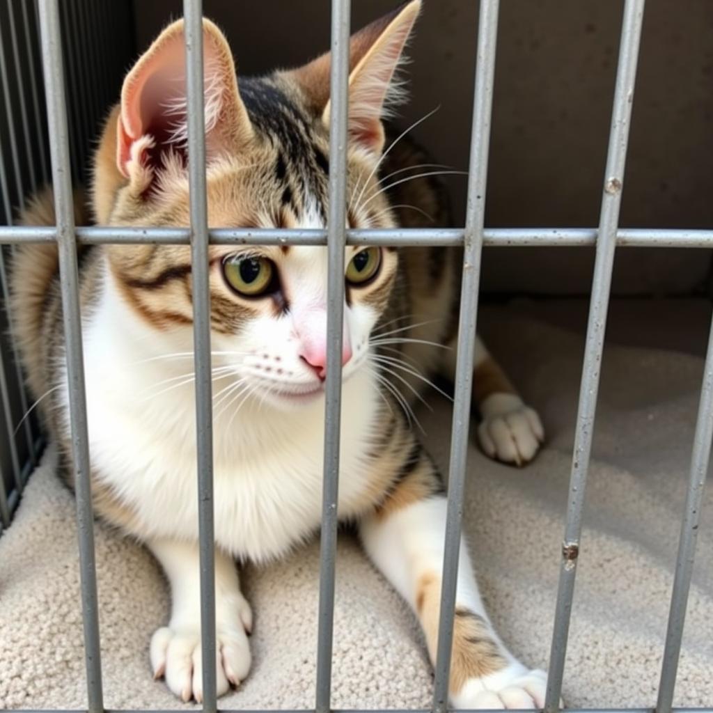 Cat awaiting adoption at Rushville Humane Society