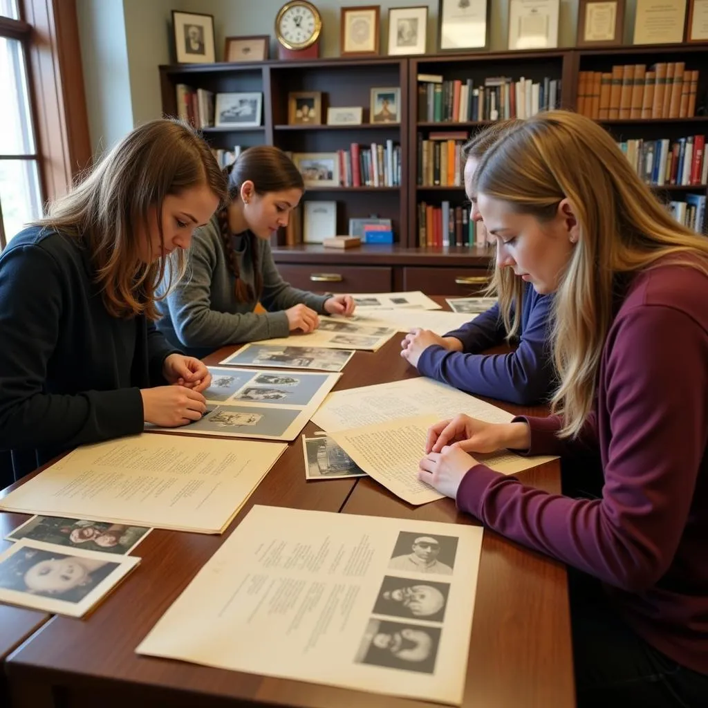 Researchers Examining Documents at Salem County Historical Society