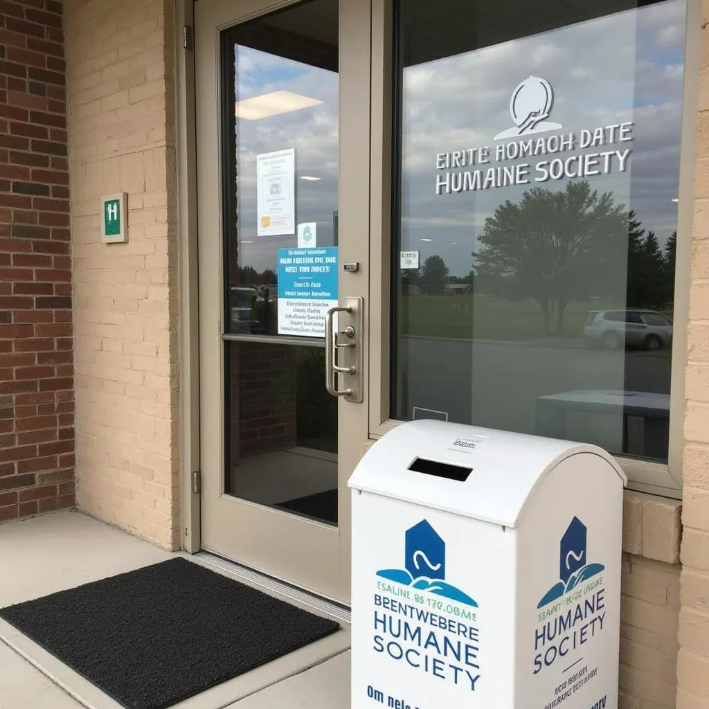 Donation box at the Saline County Humane Society