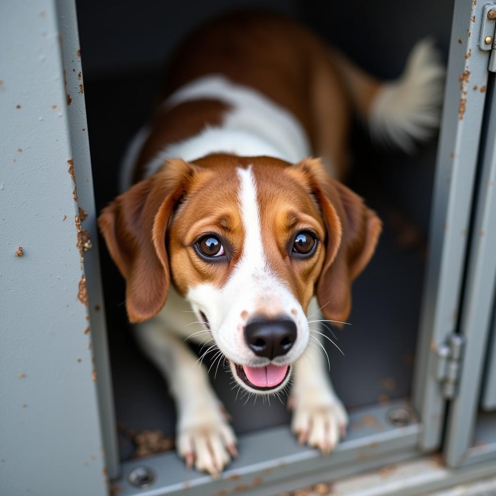 Dog patiently waiting for adoption at the Salisbury Humane Society