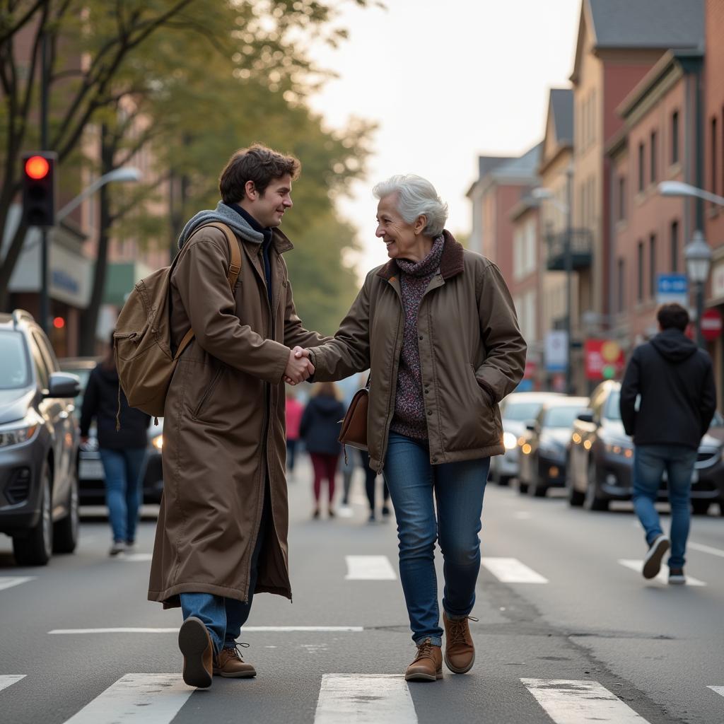 Helping an Elderly Woman