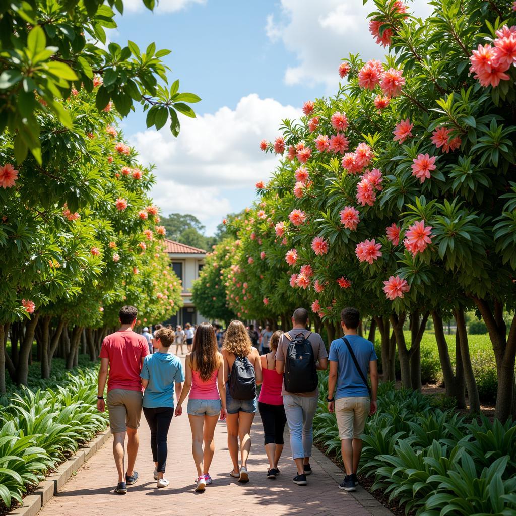 San Diego Plumeria Society members enjoying a garden tour