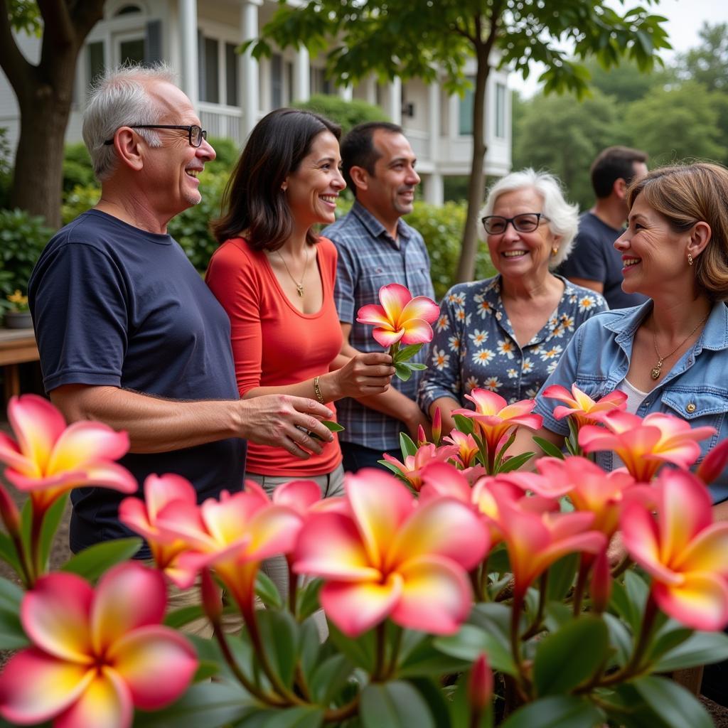 Plumeria enthusiasts gather at a San Diego Plumeria Society meeting