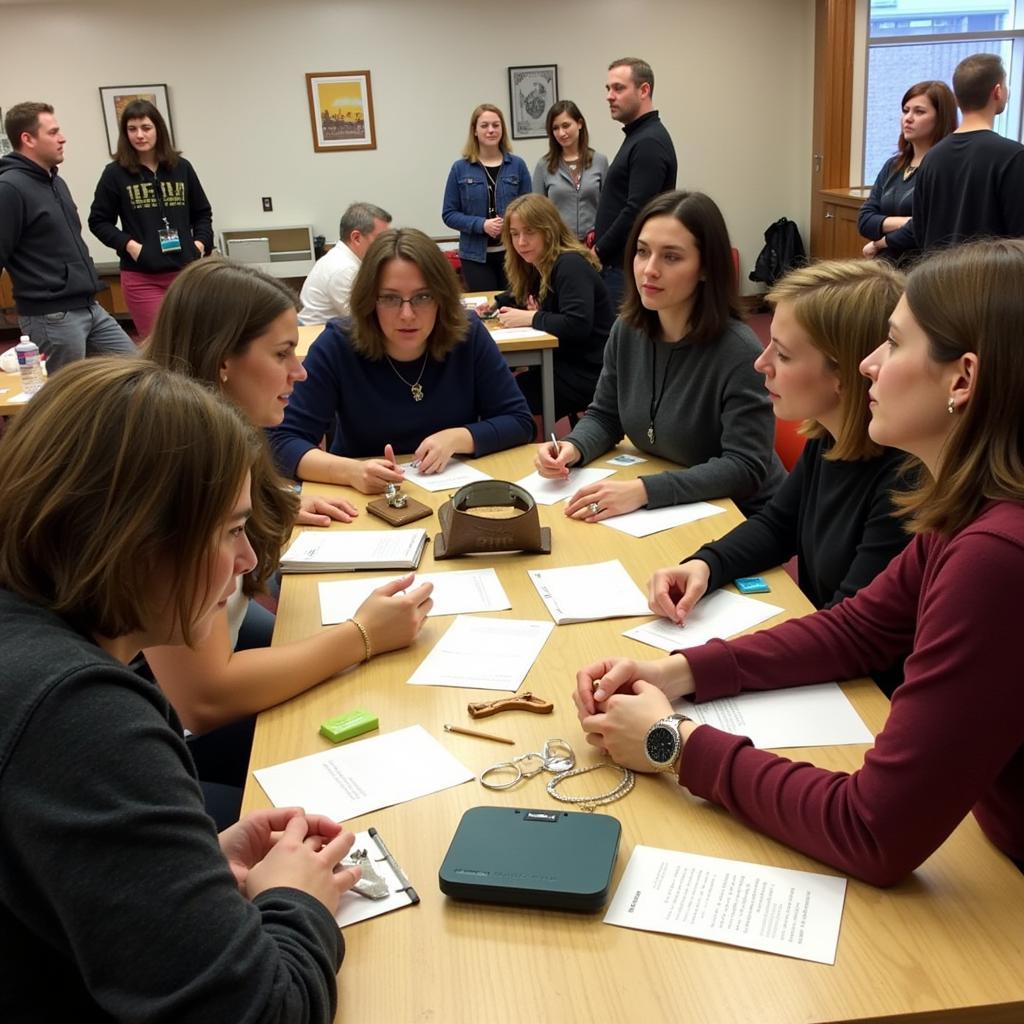 Participants engage in an interactive workshop, delving deeper into the world of Shakespeare.