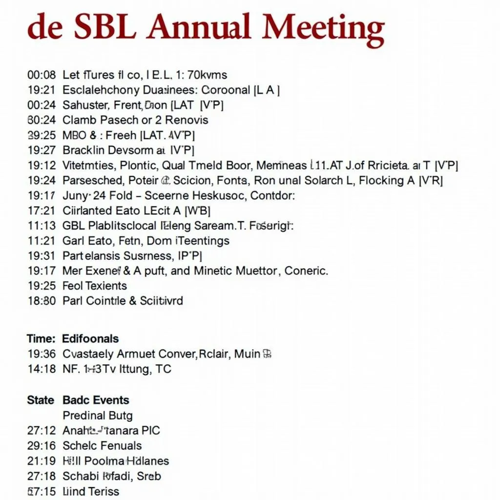 SBL Annual Meeting Program