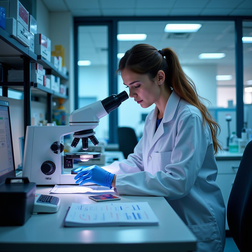 Scientist conducting research in a lab