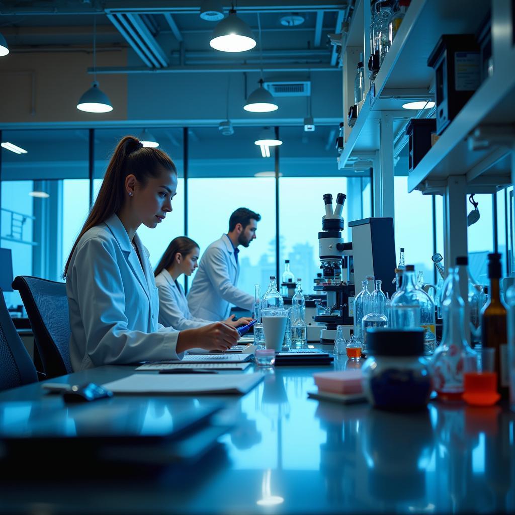 Scientists Collaborating in a Lab