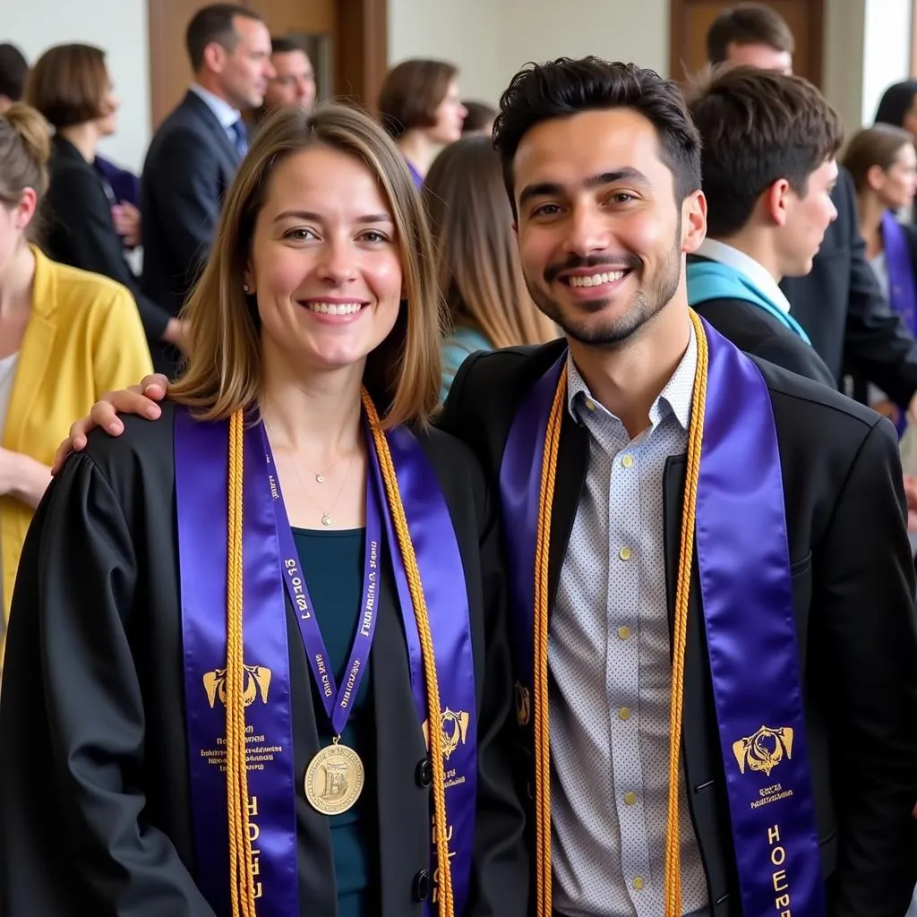 SCLA Honor Society Members Celebrating at a Graduation Ceremony