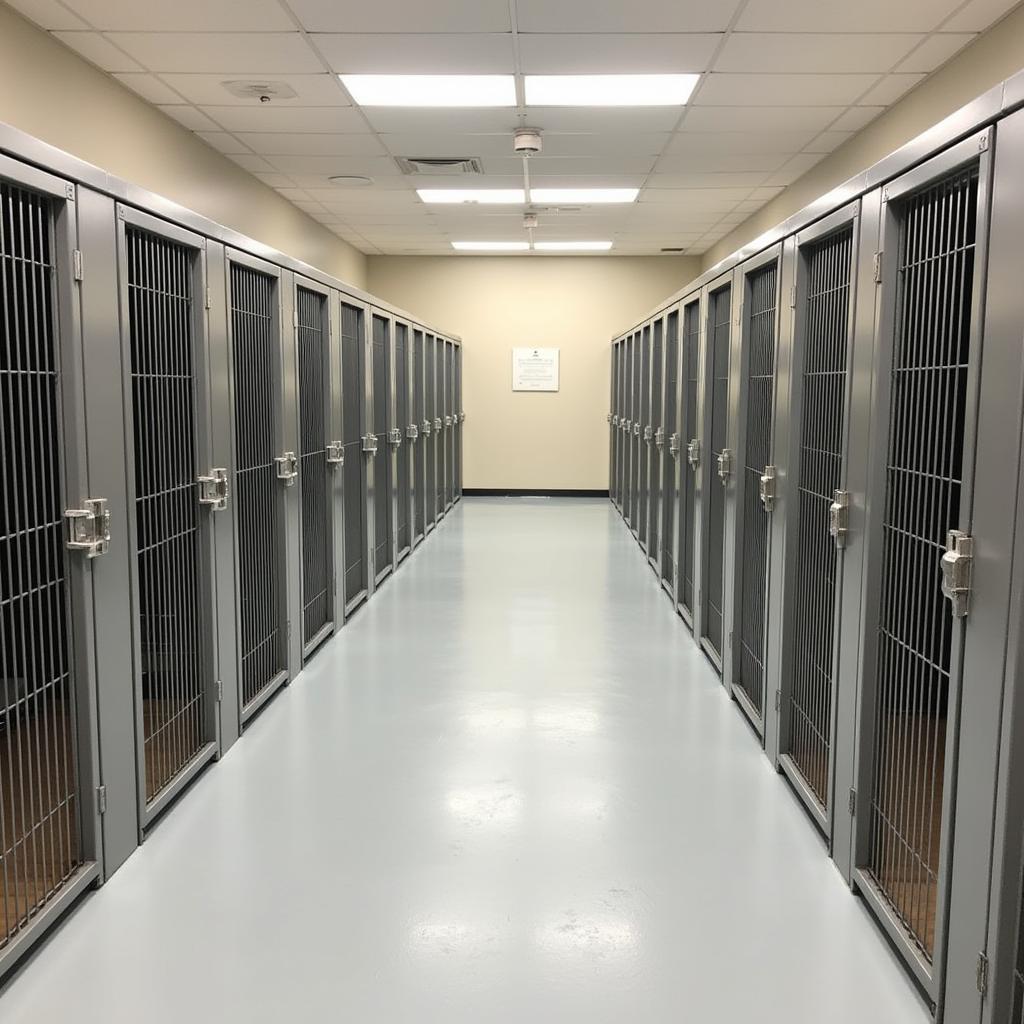 Spacious and clean kennels at the Scott County Humane Society