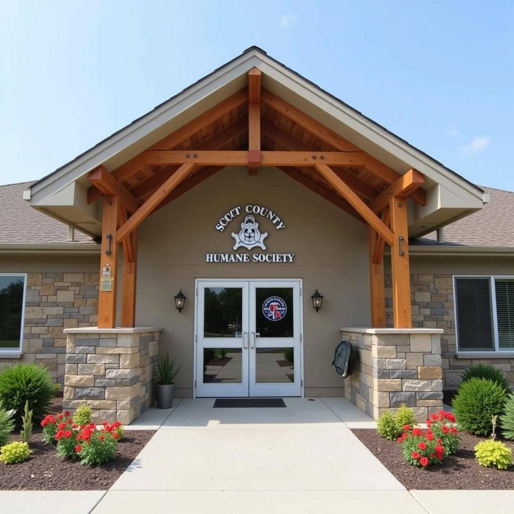 Exterior view of the Scott County Iowa Humane Society building