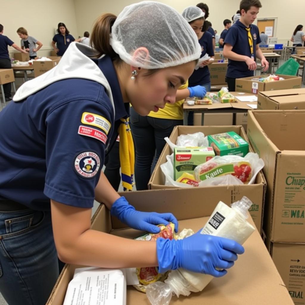 Scout Volunteering at a Food Bank