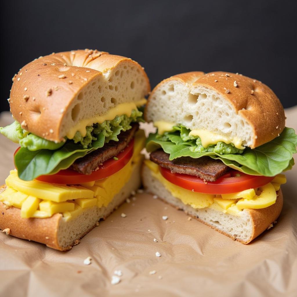 Close-up of a Secret Sandwich Society sandwich