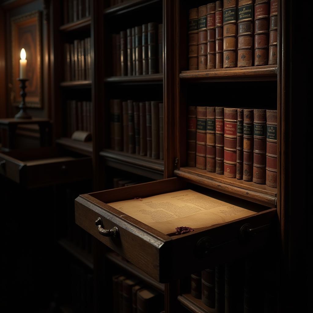 Antique Bookshelf with Hidden Compartment