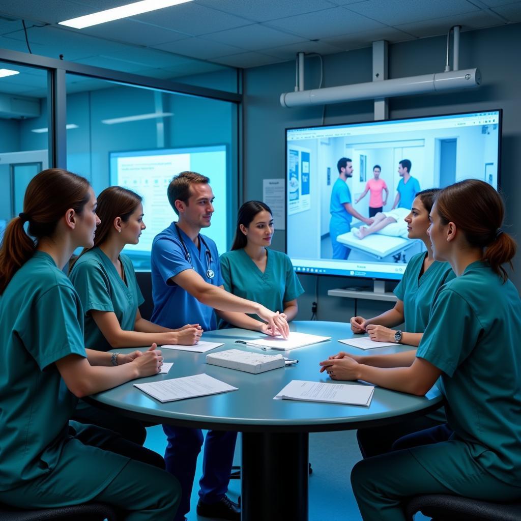 Medical professionals using a serious game for healthcare training