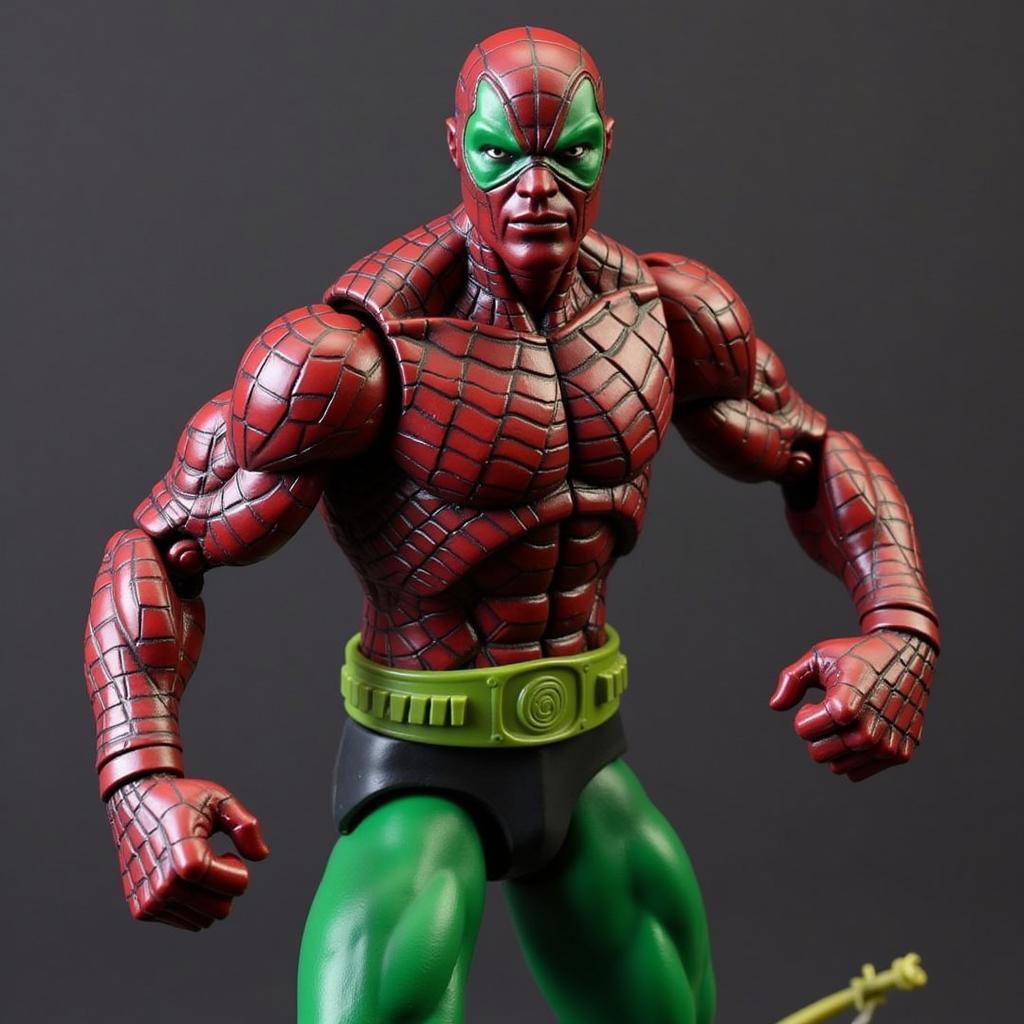 Close-up of a Serpent Society Marvel Legends figure, highlighting articulation and accessories.