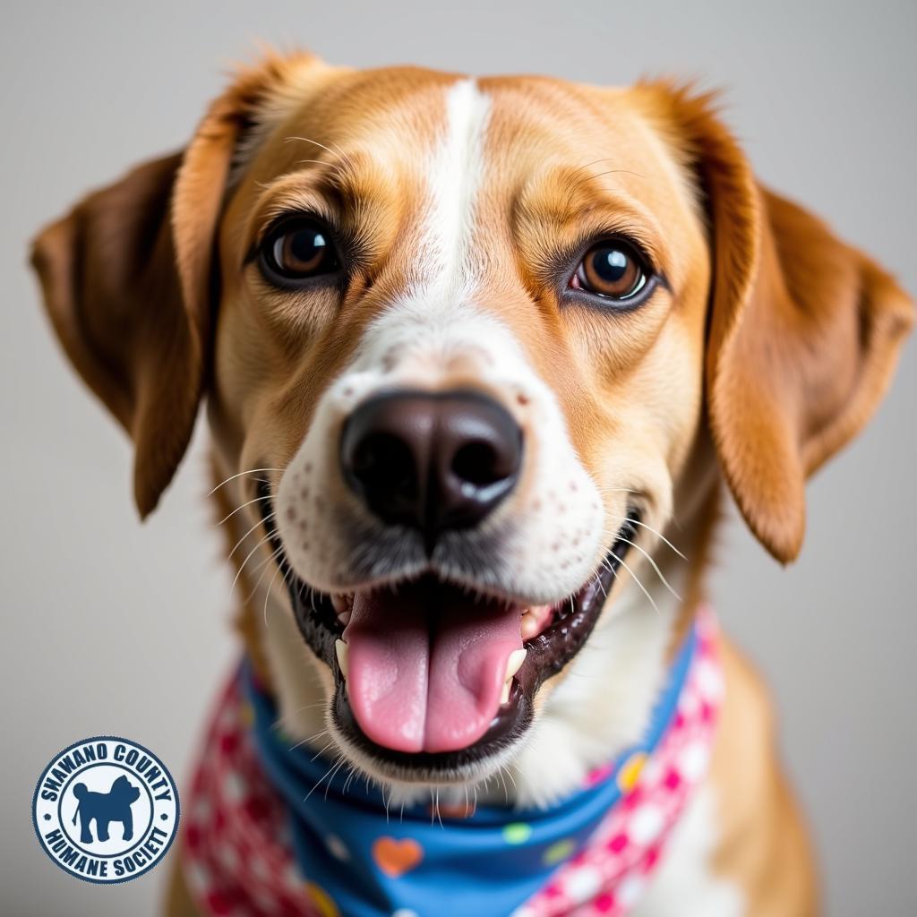 Smiling dog portrait at Shawano County Humane Society