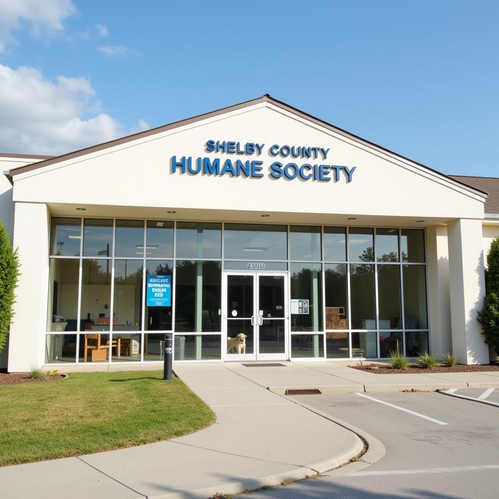 Modern, welcoming building of the Shelby County Humane Society