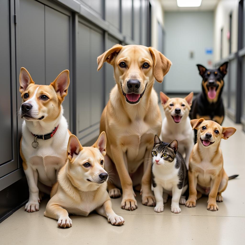 Dogs and cats awaiting adoption at the Humane Society of Shelby NC