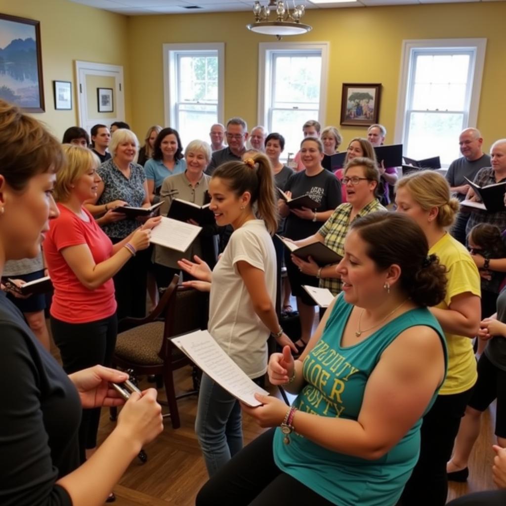 Shenandoah Valley Choral Society conducting a community music workshop