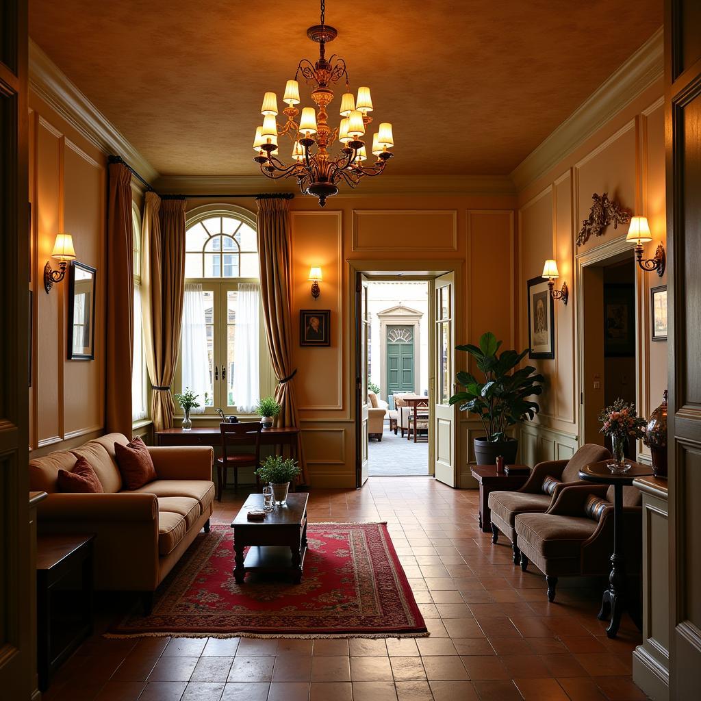 Spacious and inviting lobby of the Sheraton Society Hill hotel