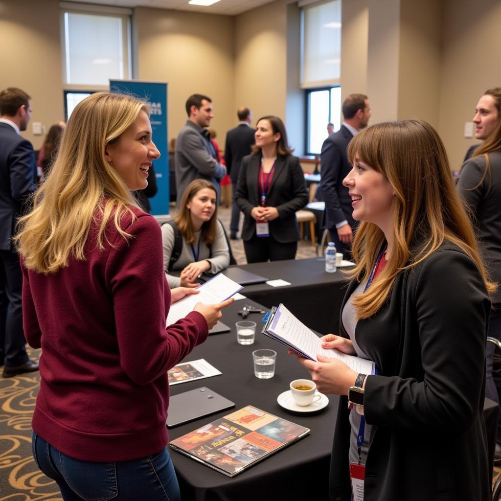 Sigma Zeta Members Networking at a Conference