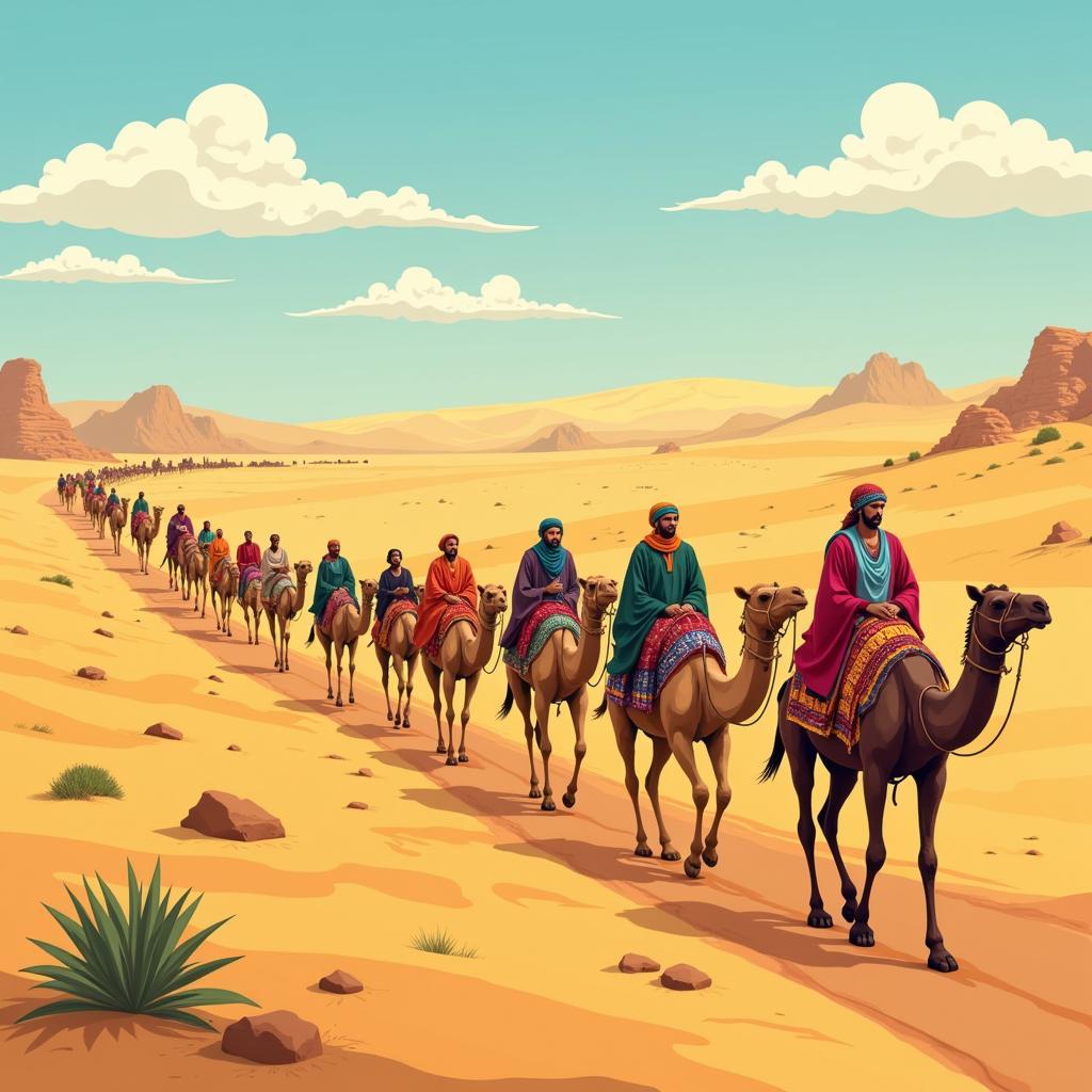 Silk Road Trade Caravan