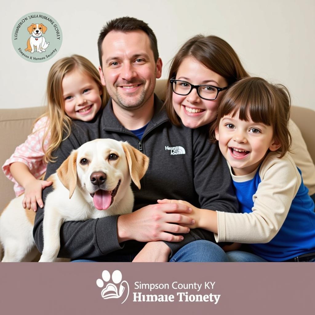 Simpson County KY Humane Society Happy Family Adopted Pet