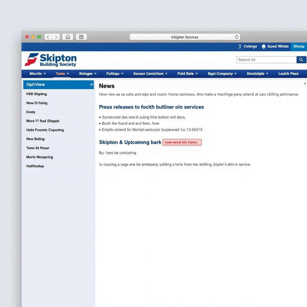 News section on Skipton Building Society website