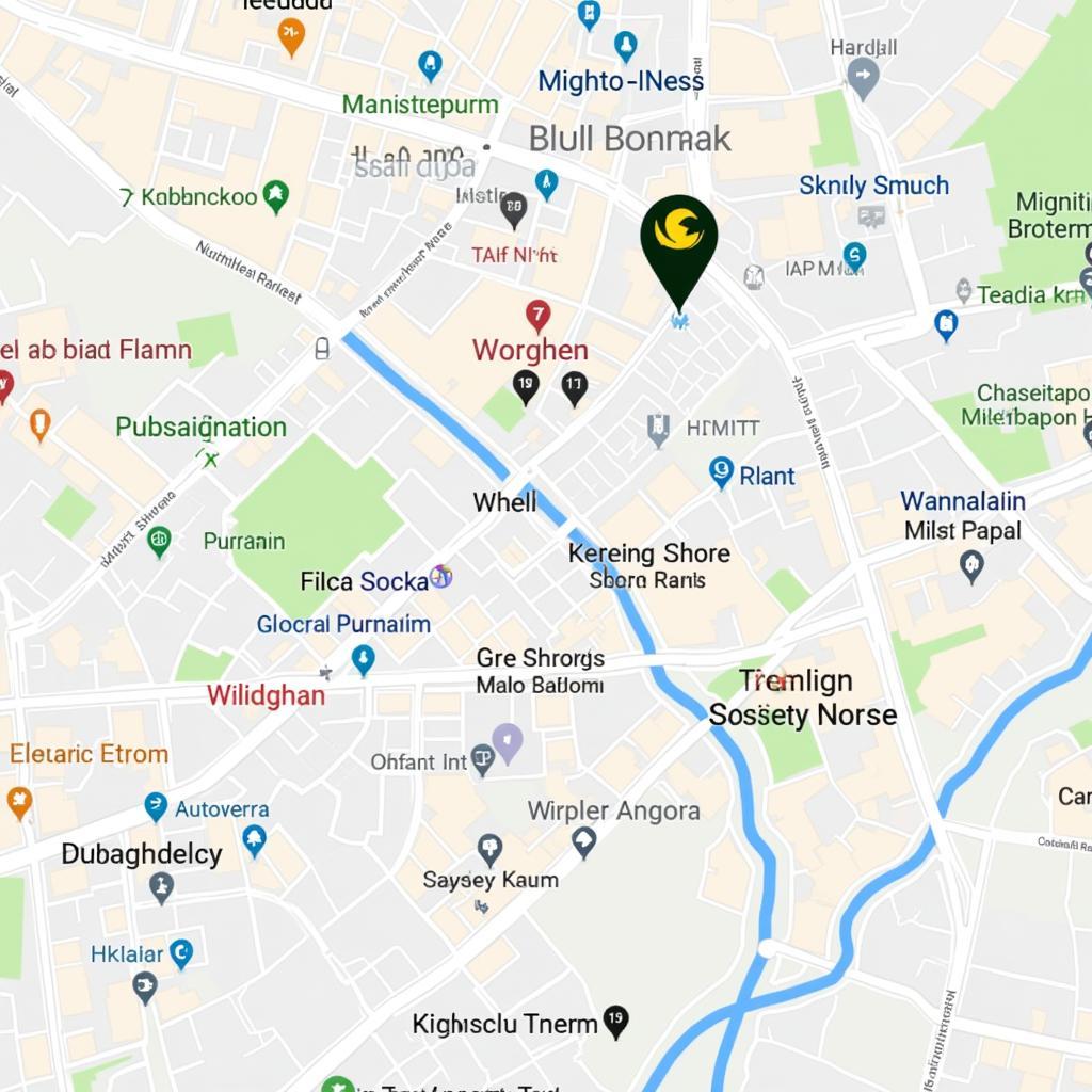 Map of Bangkok highlighting Smile Society Hostel and nearby attractions