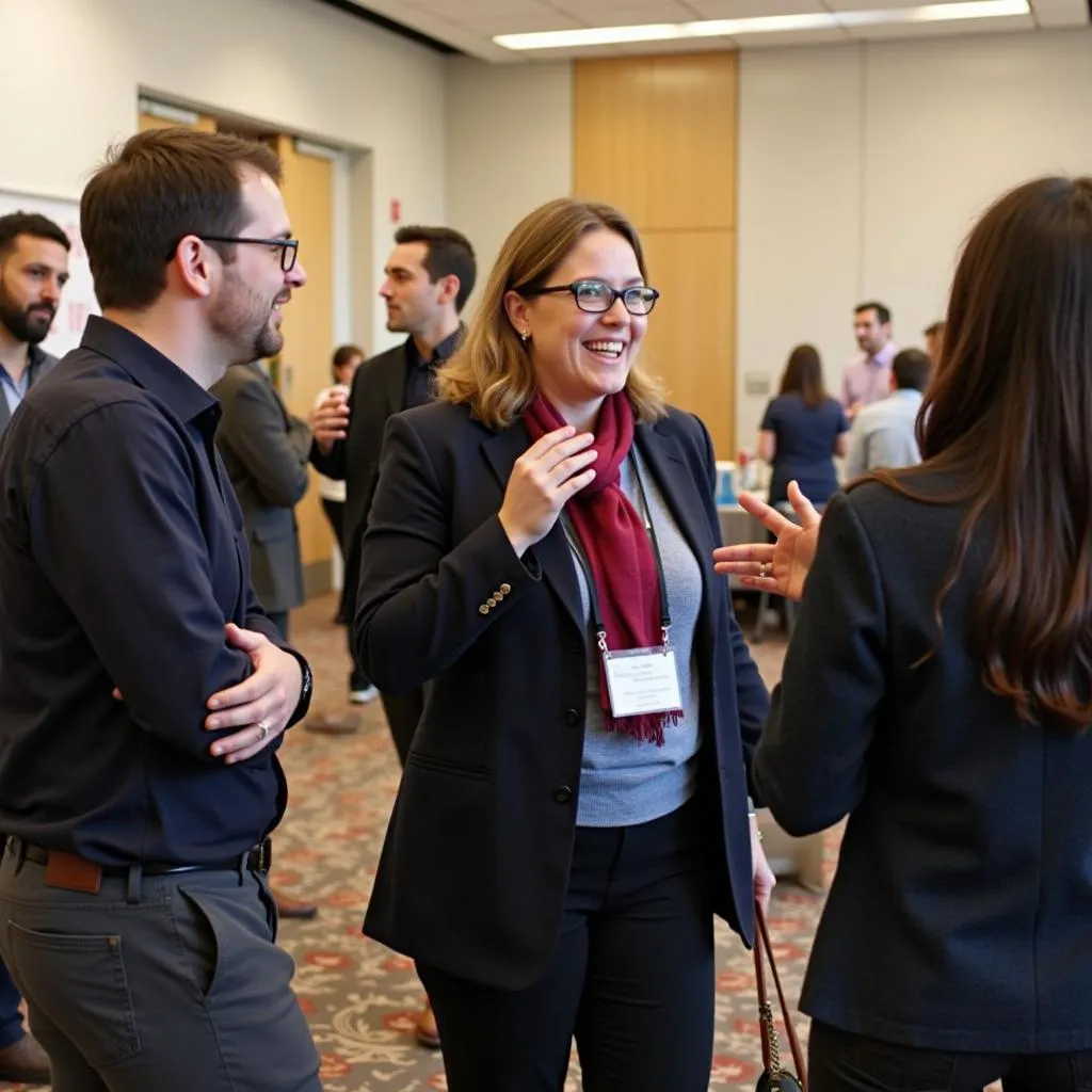 Attendees networking at the SNEB Conference