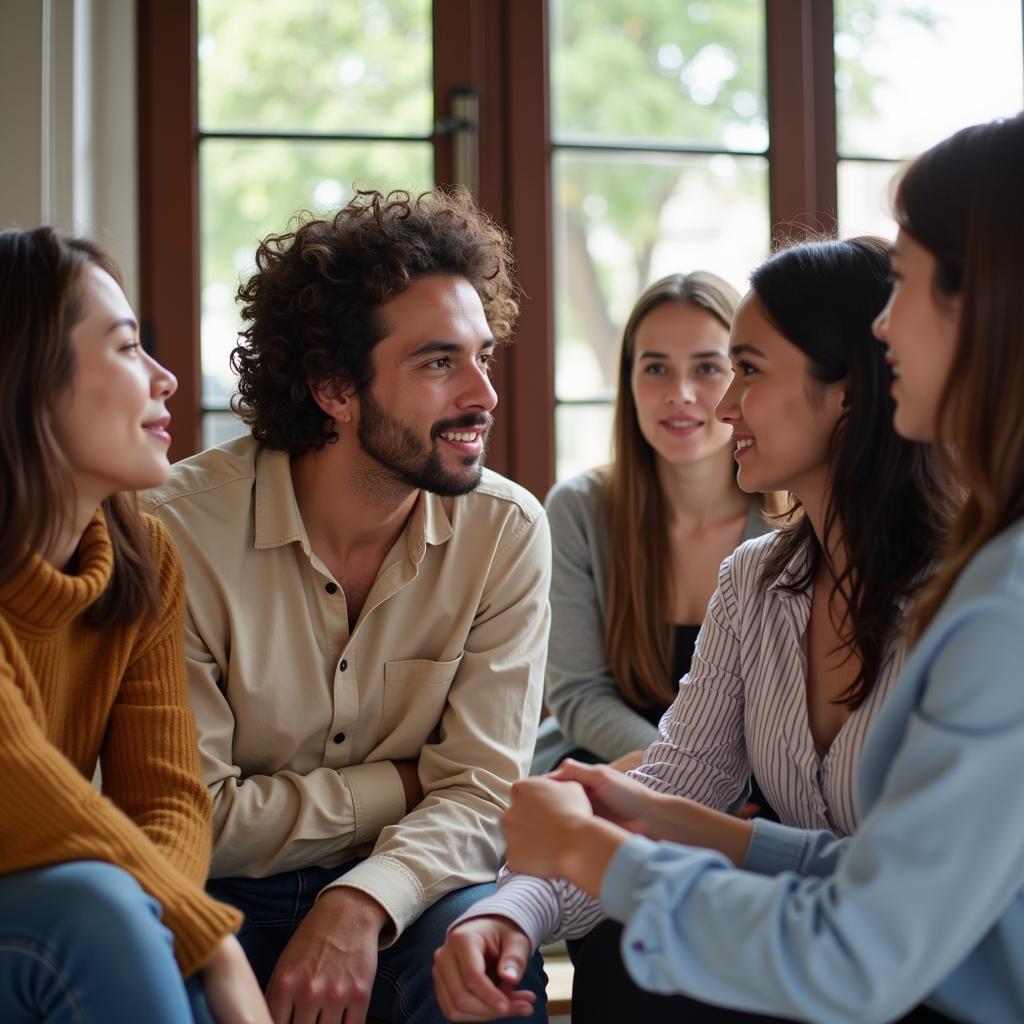 diverse group of people interacting