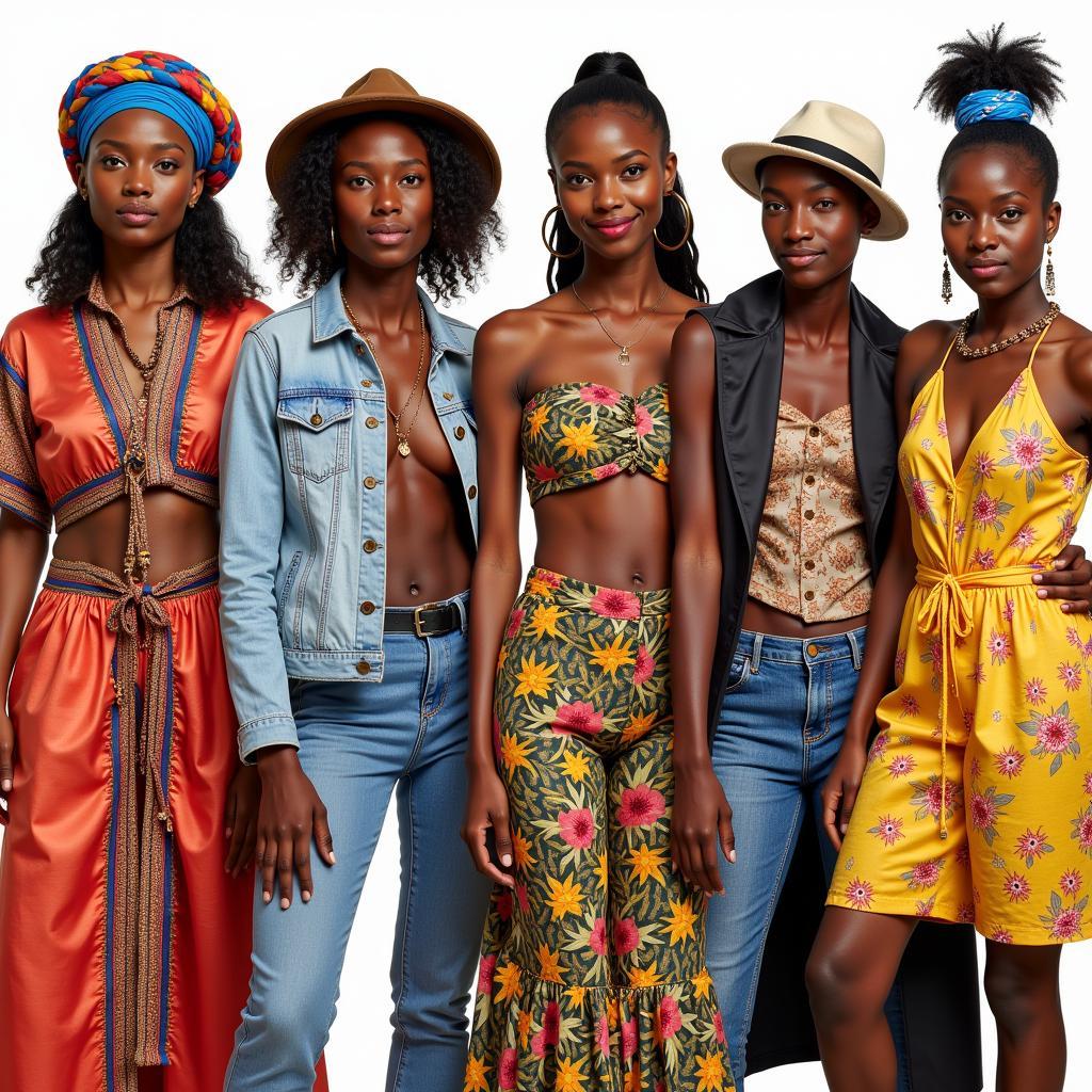 Diverse group of people wearing clothing representing their cultures